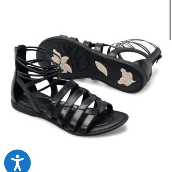 Born Women's Angeles Sandles Metallic grey size 7M ankle strappy Sandals - Picture 2 of 8